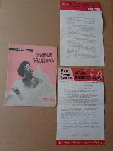 Sarah vaughan 1958 tour - sarah,